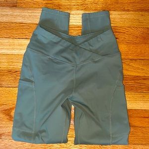 COPY - Olive green criss cross front. Scrunch booty leggings